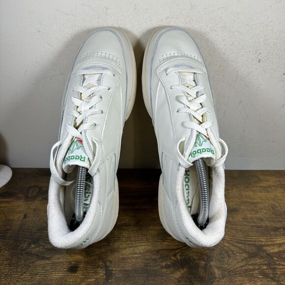 Reebok Club C 85 Vintage White Green Leather Sneakers Shoes Men's Size 11.5 - Picture 6 of 8